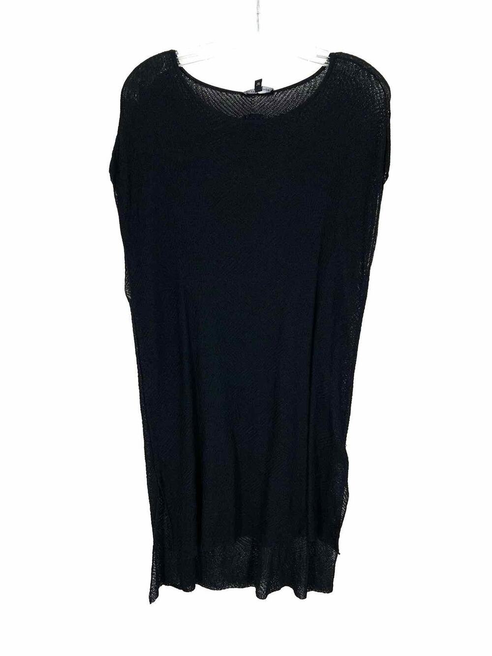 Eileen Fisher Size M Black Knit Viscose Blend Tops Tunic